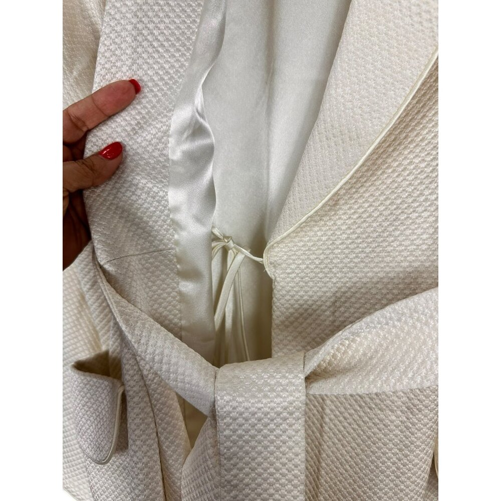 Lord & Taylor Silky Blend Long Robe Women's Size Small Beige Belted Nightgown - Picture 5 of 13